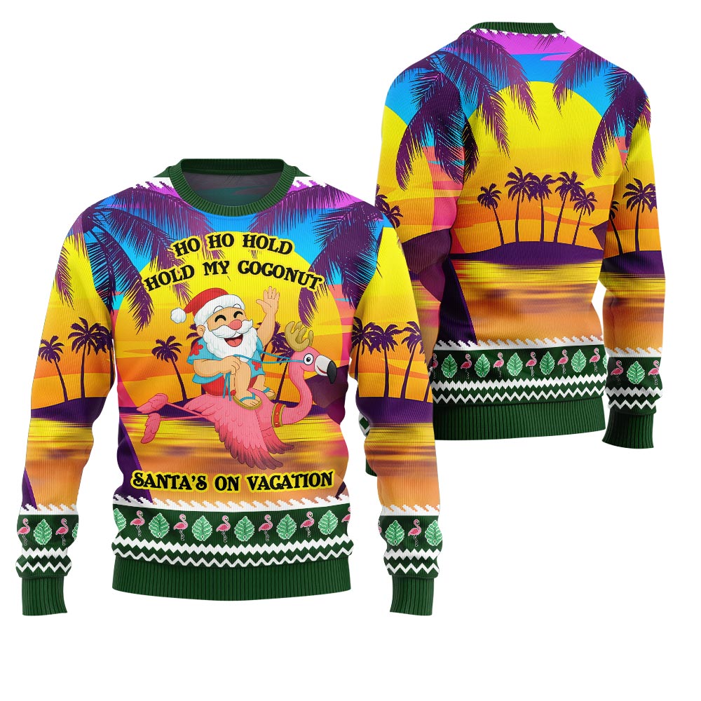 Sunny Santa Soaked Vacation Ugly Christmas Sweater