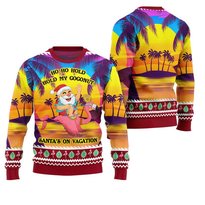 Sunny Santa Soaked Vacation Ugly Christmas Sweater