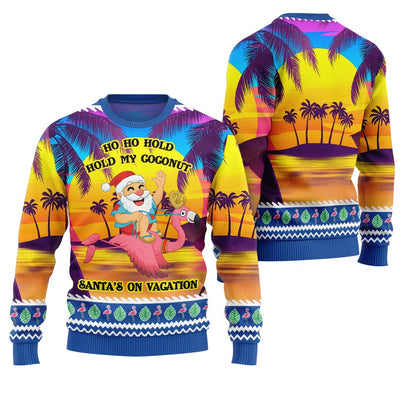 Sunny Santa Soaked Vacation Ugly Christmas Sweater