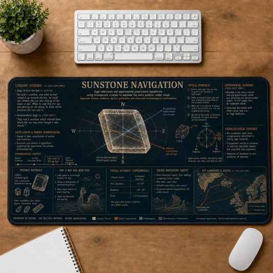 Sunstone Navigation Viking History and Culture Guide Desk Mat | 5To9Vibe