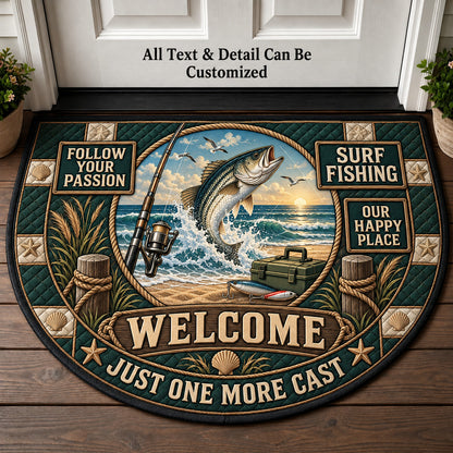 Surf Fishing Personalized Half Round Mat | 5To9Vibe