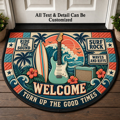 Surf Rock Personalized Half Round Mat | 5To9Vibe
