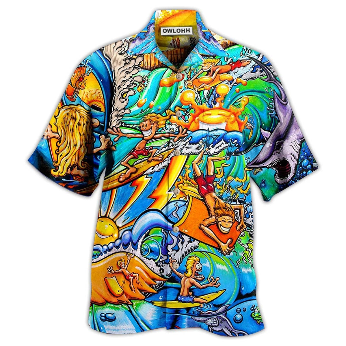 Hawaiian Shirt / Adults / S Surfing Happy Life - Hawaiian Shirt 