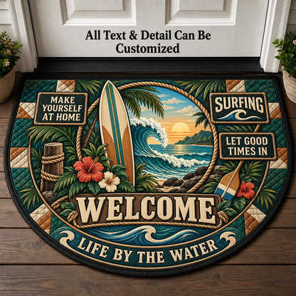 Surfing Personalized Half Round Mat | 5To9Vibe