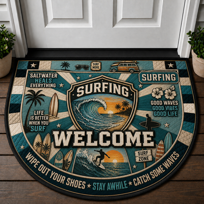Running Welcome Mat - Motivational Trail Runner Outdoor Doormat - 5to9vibe