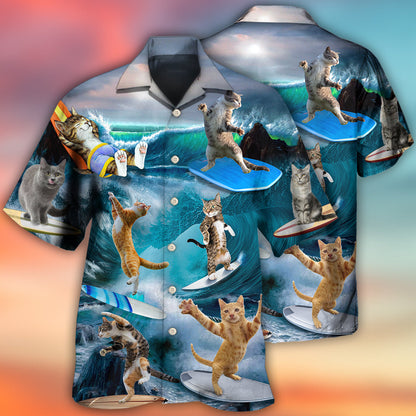 Surfing Cute Cats Style - Hawaiian Shirt 