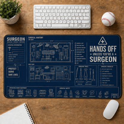 Pharmacist Workflow Blueprint Large Desk Mat - Pharmacy Essentials & Medication Plus Size Mouse Pad - 5to9vibe