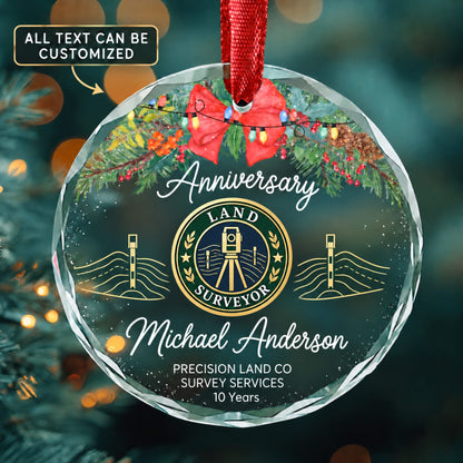 Surveyors Personalized Glass Ornament | 5To9Vibe