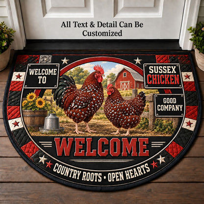 Sussex Chicken Personalized Half Round Mat | 5To9Vibe