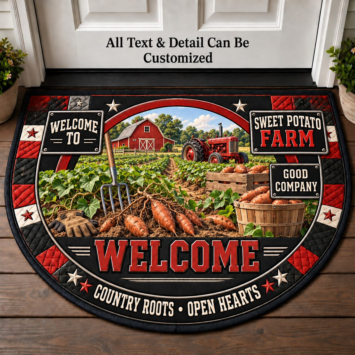 Sweet Potato Farm Personalized Half Round Mat | 5To9Vibe
