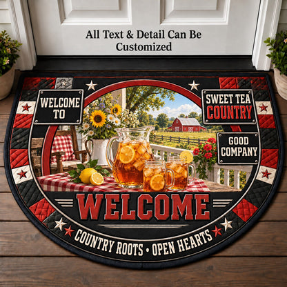 Sweet Tea Country Personalized Half Round Mat | 5To9Vibe