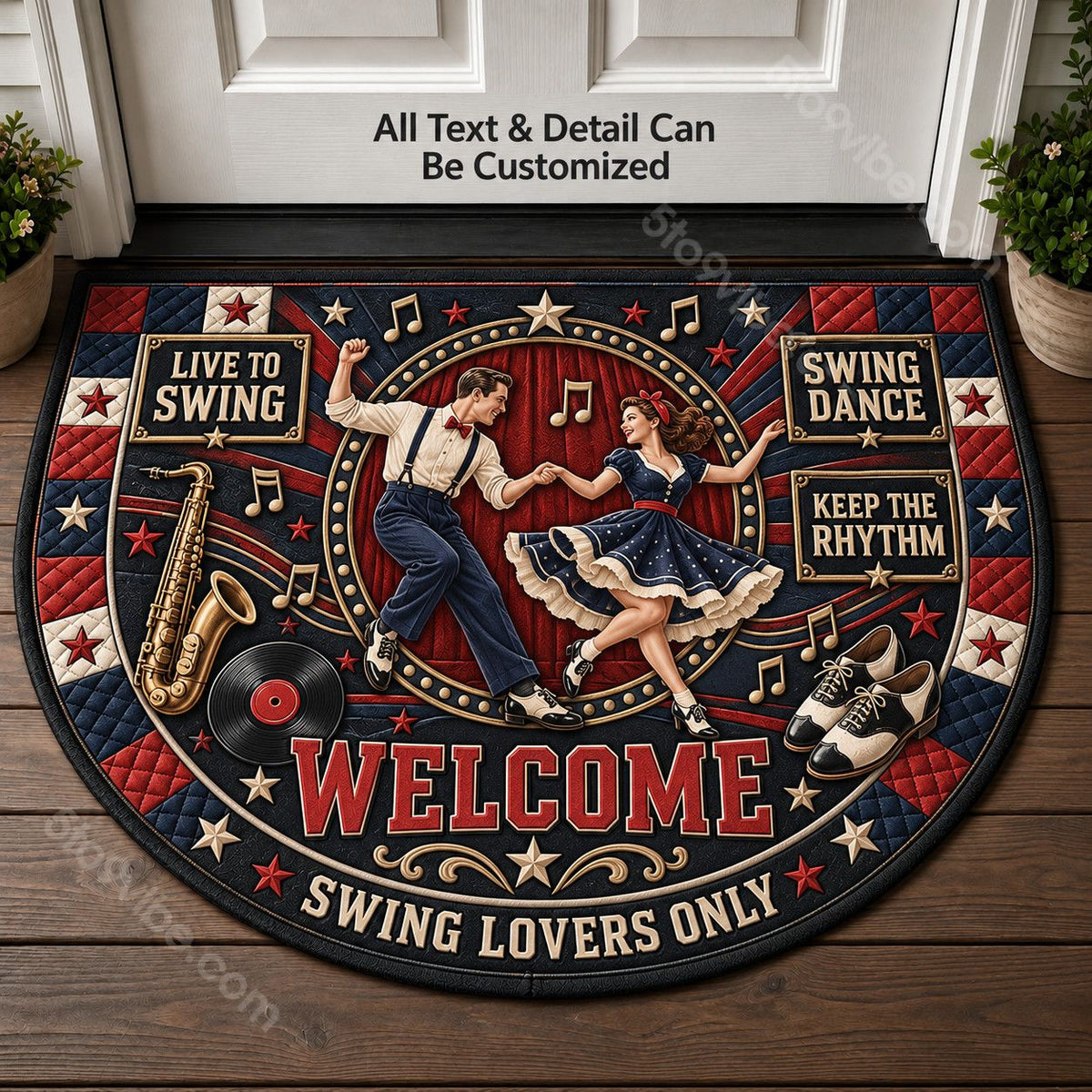 Swing Dance Personalized Half Round Mat | 5To9Vibe