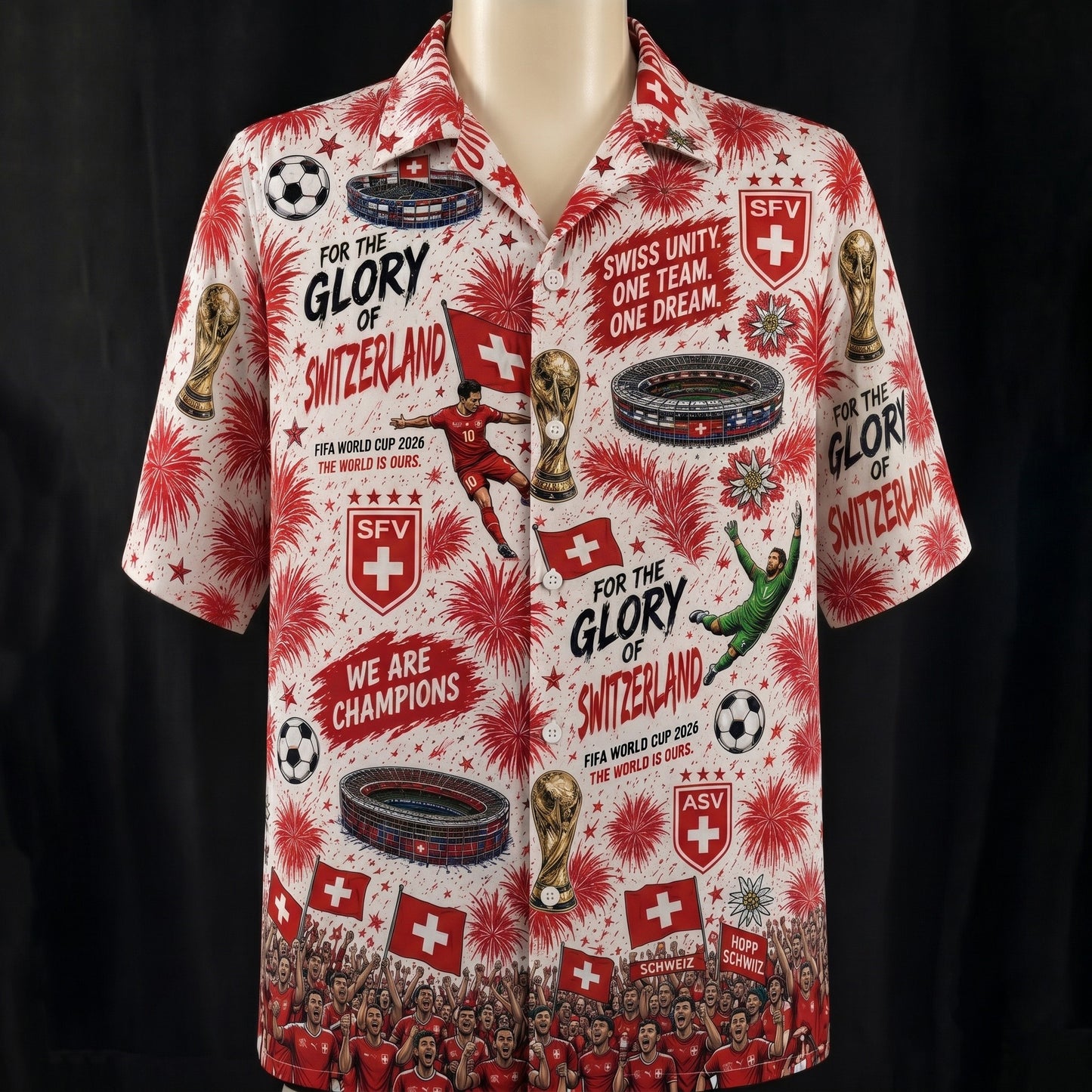 All Teams World Cup 2026 Champion USA Football Soccer Unisex Button-Up Hawaiian Shirt For Men & Women