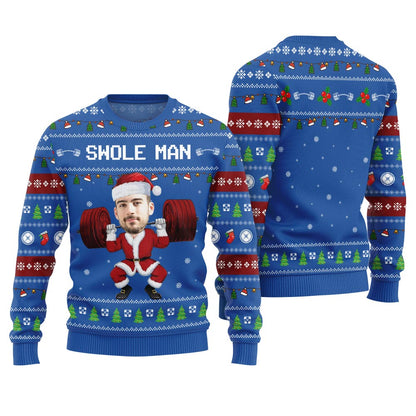 Swole Man Custom Face Ugly Christmas Sweater