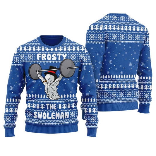 Swoleman Frosty Christmas Ugly Sweater Men