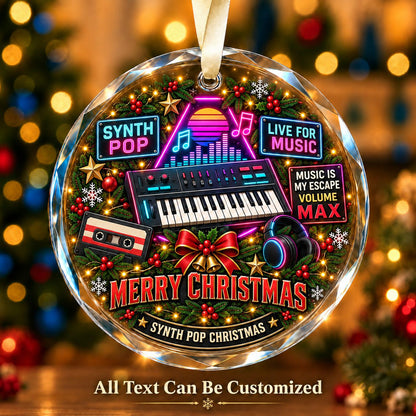 Synth Pop Personalized Glass Ornament | 5To9Vibe