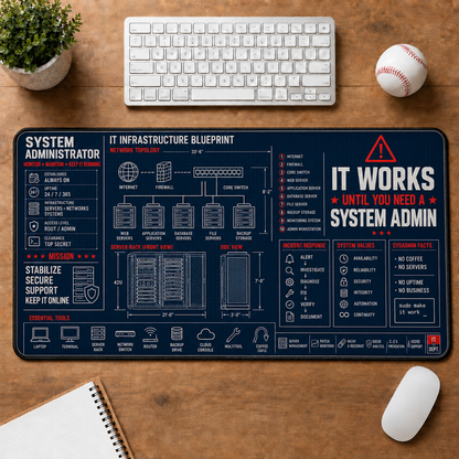 AI Engineer Blueprint Large Desk Mat - Neural Network & Machine Learning Plus Size Mouse Pad - 5to9vibe
