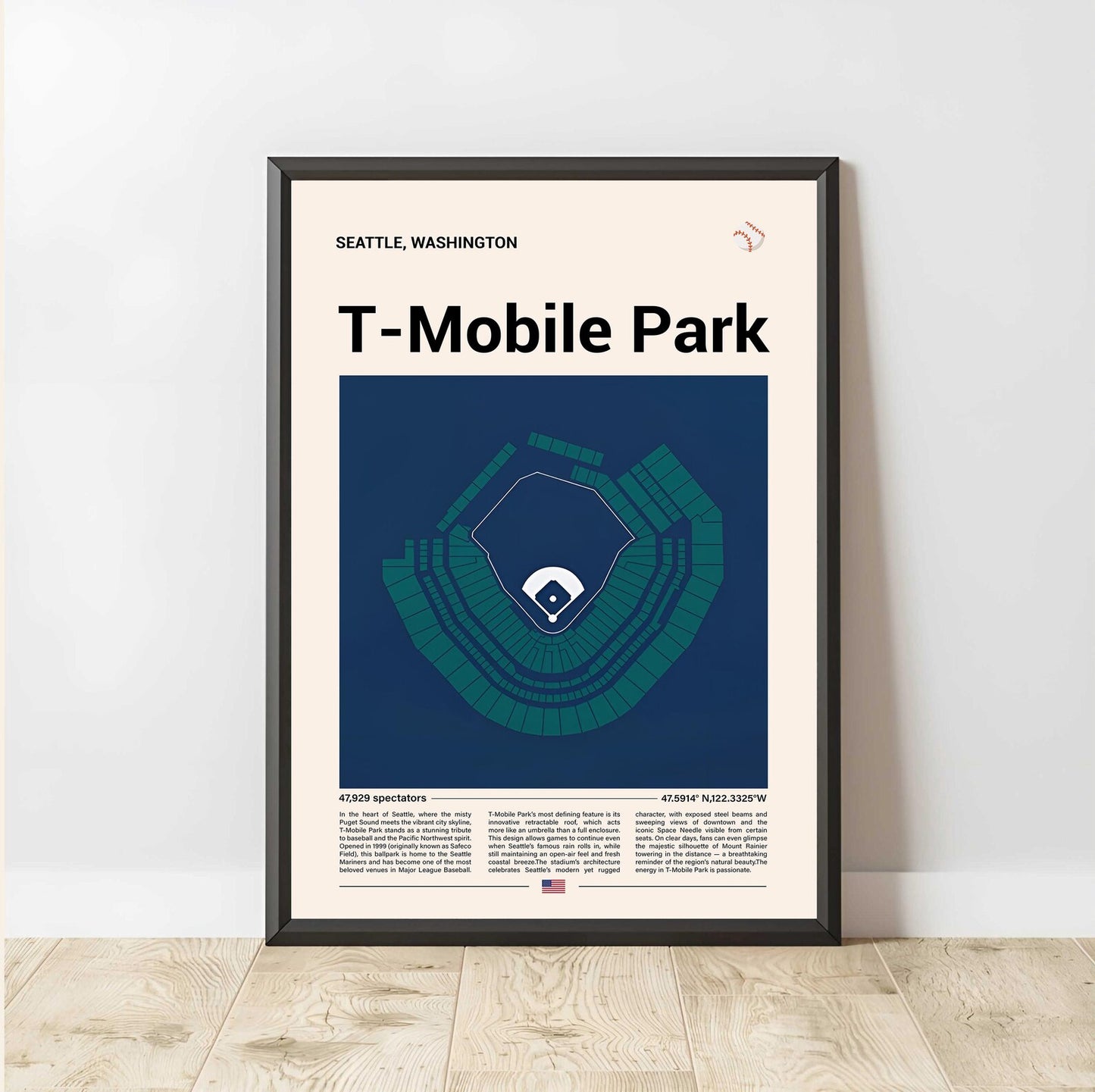 Baseball Stadium Seating Diagram - Vertical Poster - 5to9vibe