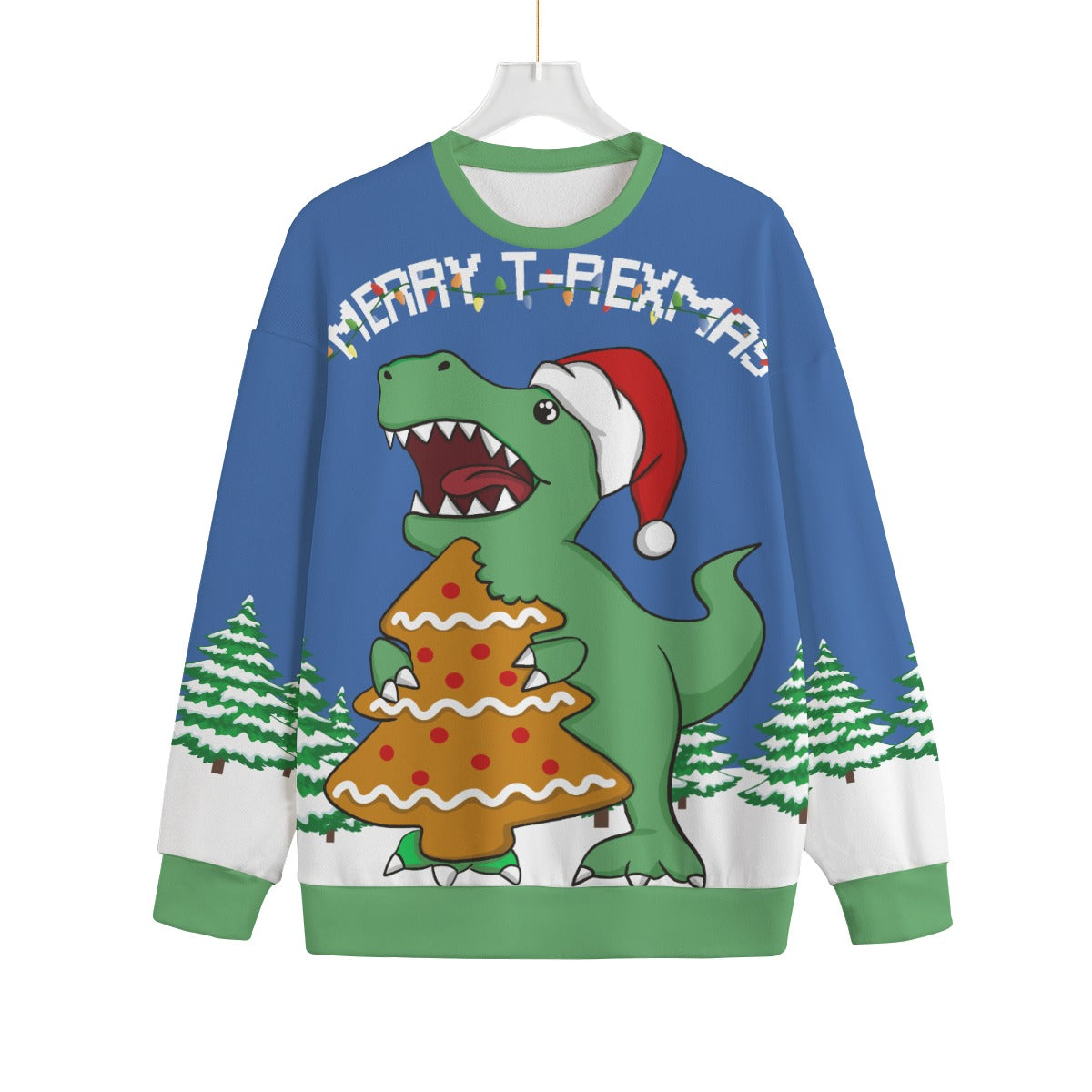 T-Rex Christmas Cookies Plus Size Ugly Christmas Sweater Adults