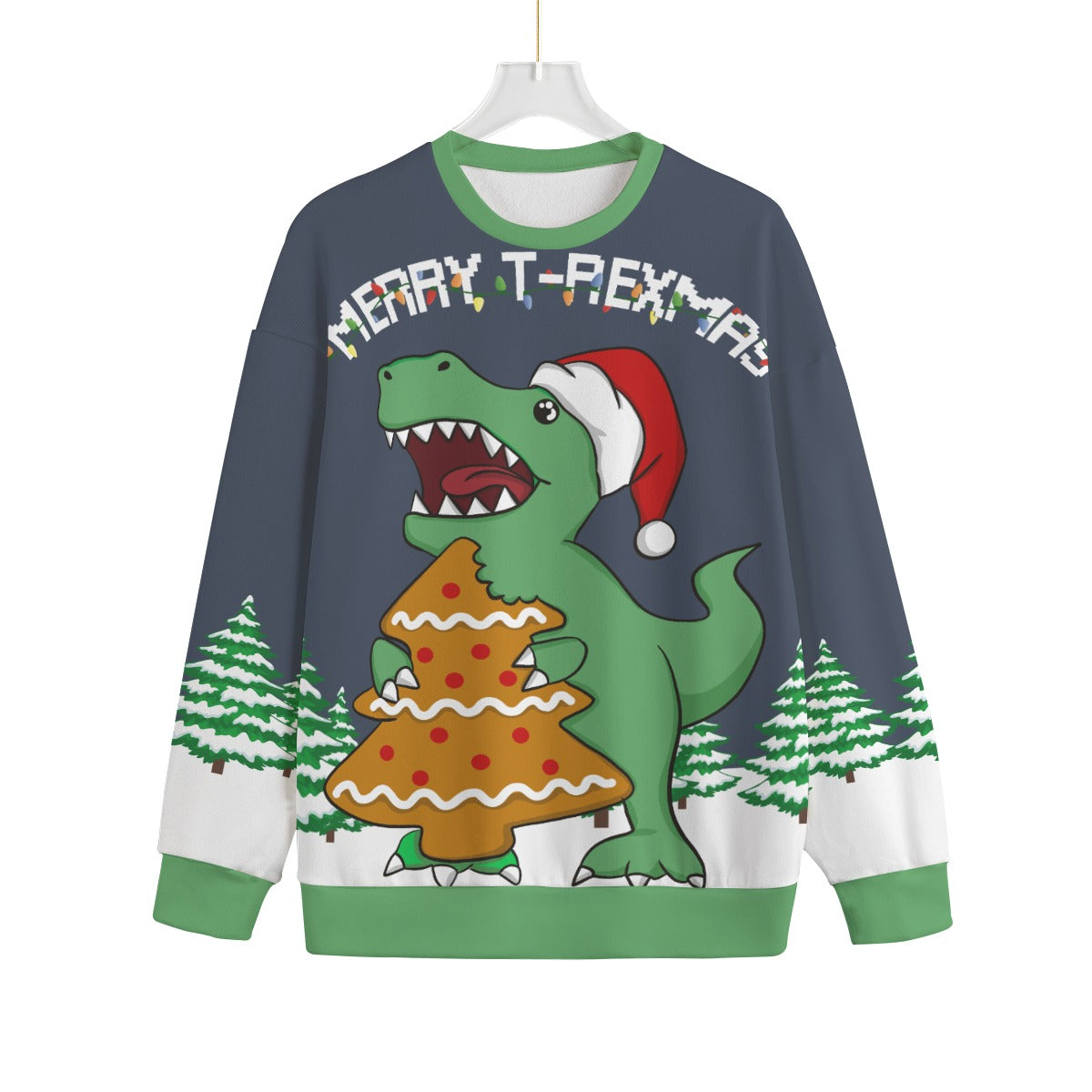 T-Rex Christmas Cookies Plus Size Ugly Christmas Sweater Adults