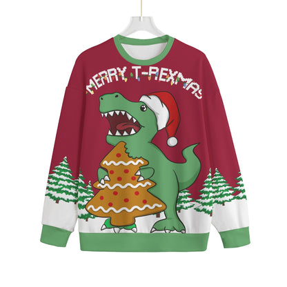 T-Rex Christmas Cookies Plus Size Ugly Christmas Sweater Adults