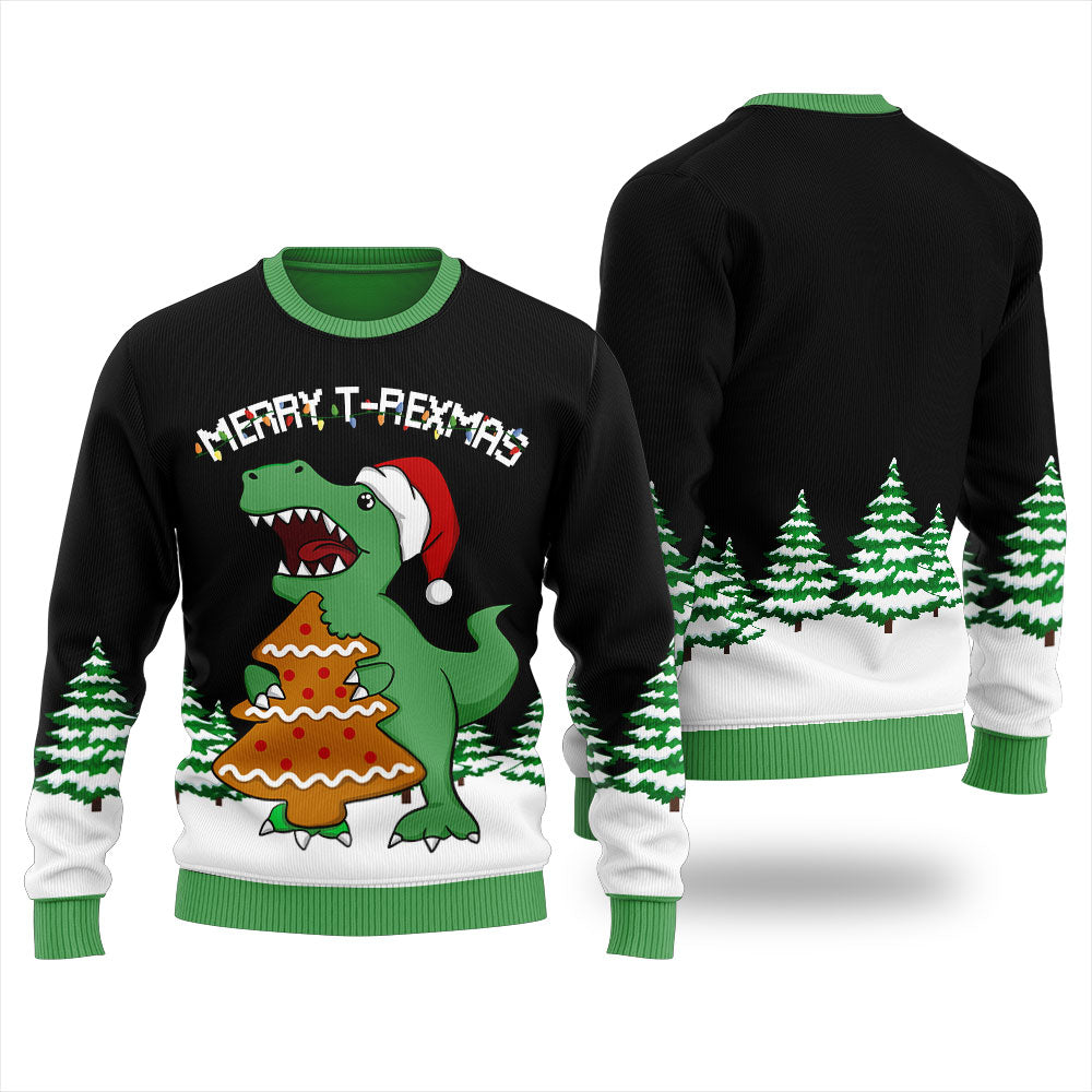 T-Rex Christmas Cookies Ugly Christmas Sweater Women's