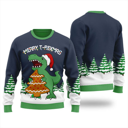 T-Rex Christmas Cookies Ugly Christmas Sweater Women's