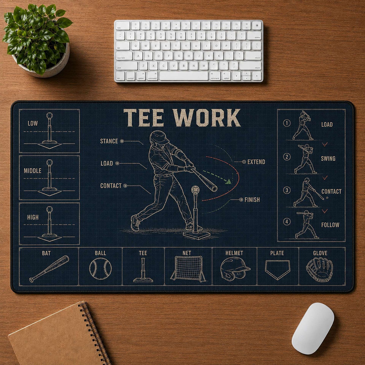 Tee Work Blueprint Desk Mat | 5To9Vibe