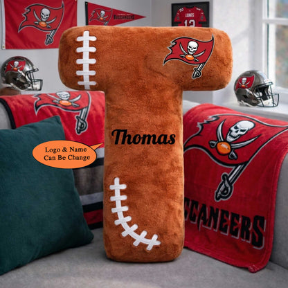 Football Pillow Custom Name and Logo All Teams 2 Irregular-Shaped Pillow Custom