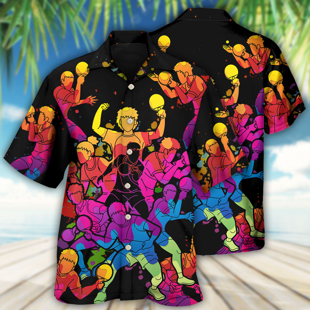 Table Tennis Color Art - Hawaiian Shirt 