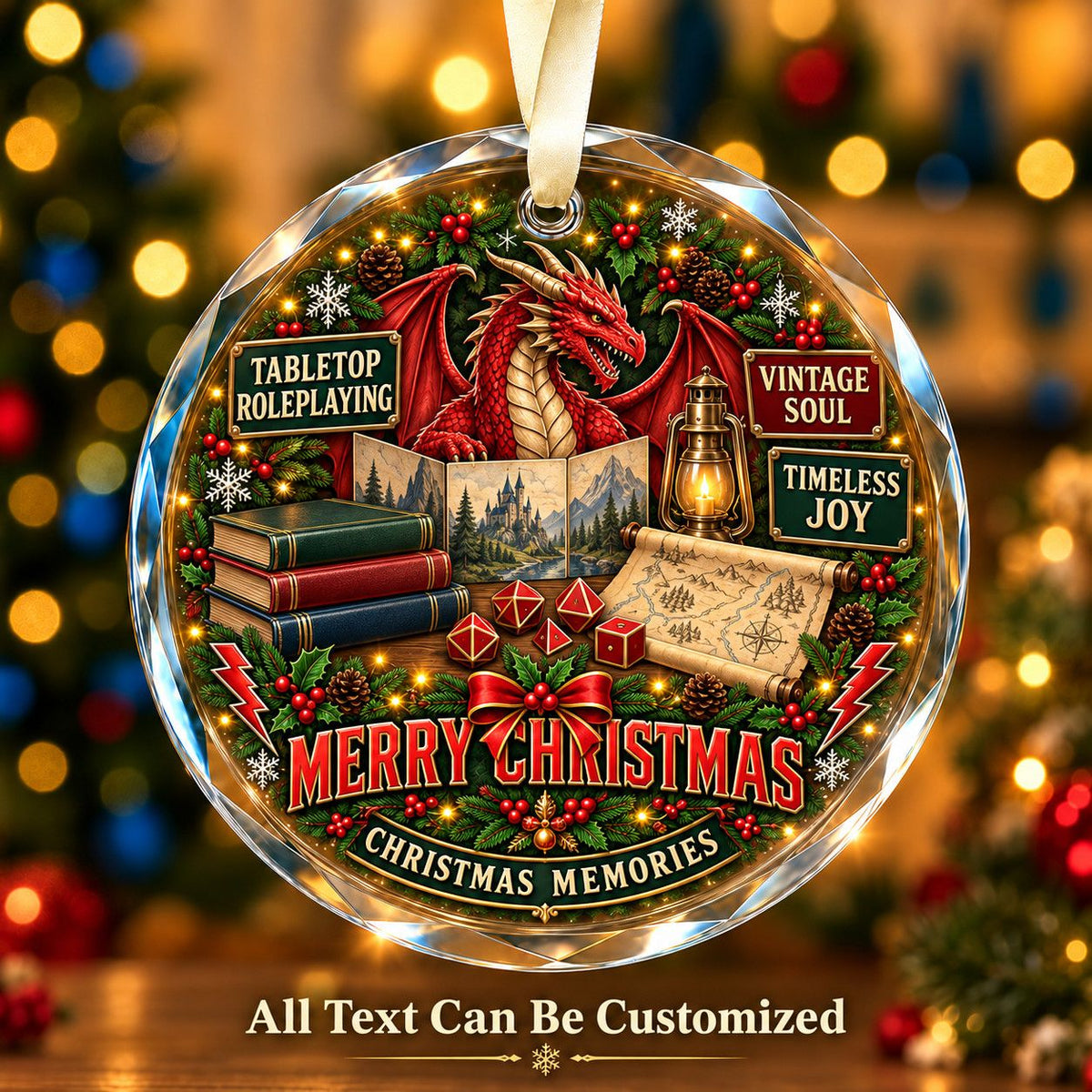 Tabletop Roleplaying Personalized Glass Ornament | 5To9Vibe
