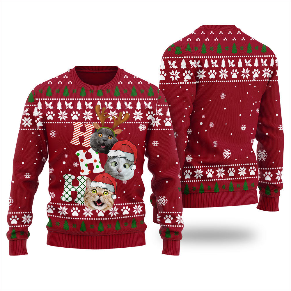 Tacky Personalized Pet Ugly Christmas Sweater Men's