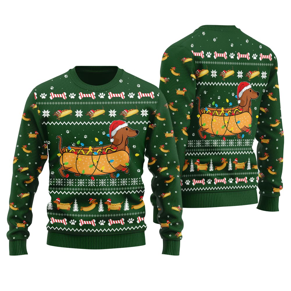 Taco Dachshund Ugly Christmas Sweater
