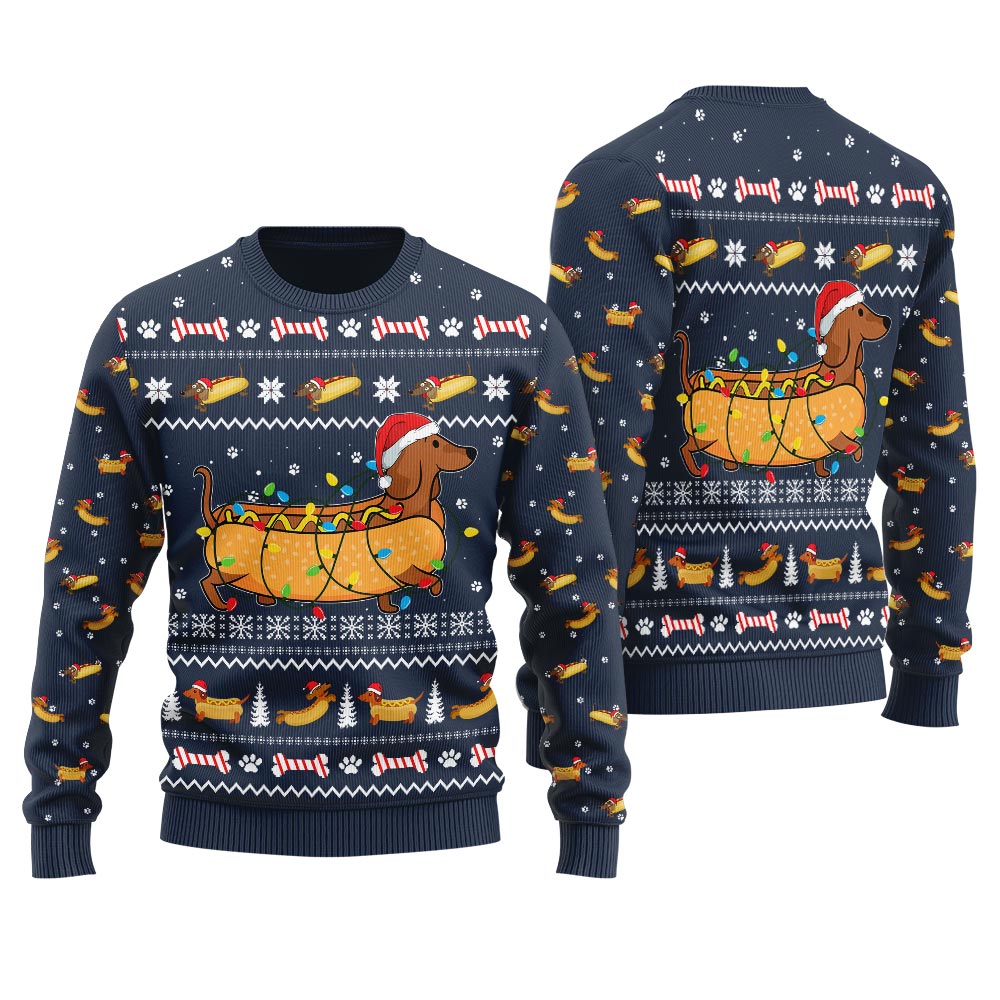 Taco Dachshund Ugly Christmas Sweater