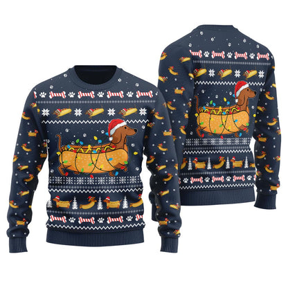 Taco Dachshund Ugly Christmas Sweater