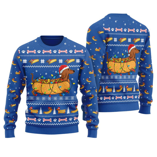 Taco Dachshund Ugly Christmas Sweater For Women