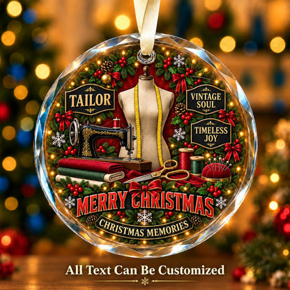 Tailor Personalized Glass Ornament | 5To9Vibe