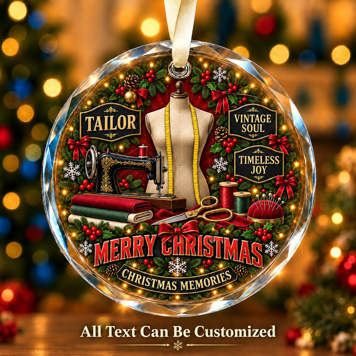 Tailor Personalized Glass Ornament | 5To9Vibe