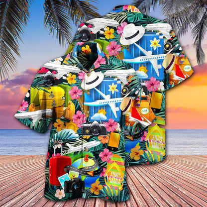 Airplane Take Your Flights Go Anywhere With Lovely Flower - Hawaiian Shirt 