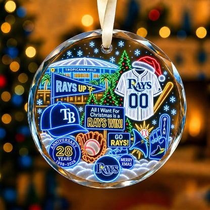 Adorno de vidrio de béisbol, 3 unidades con caja de regalo, equipo de béisbol de Navidad - Adorno de vidrio