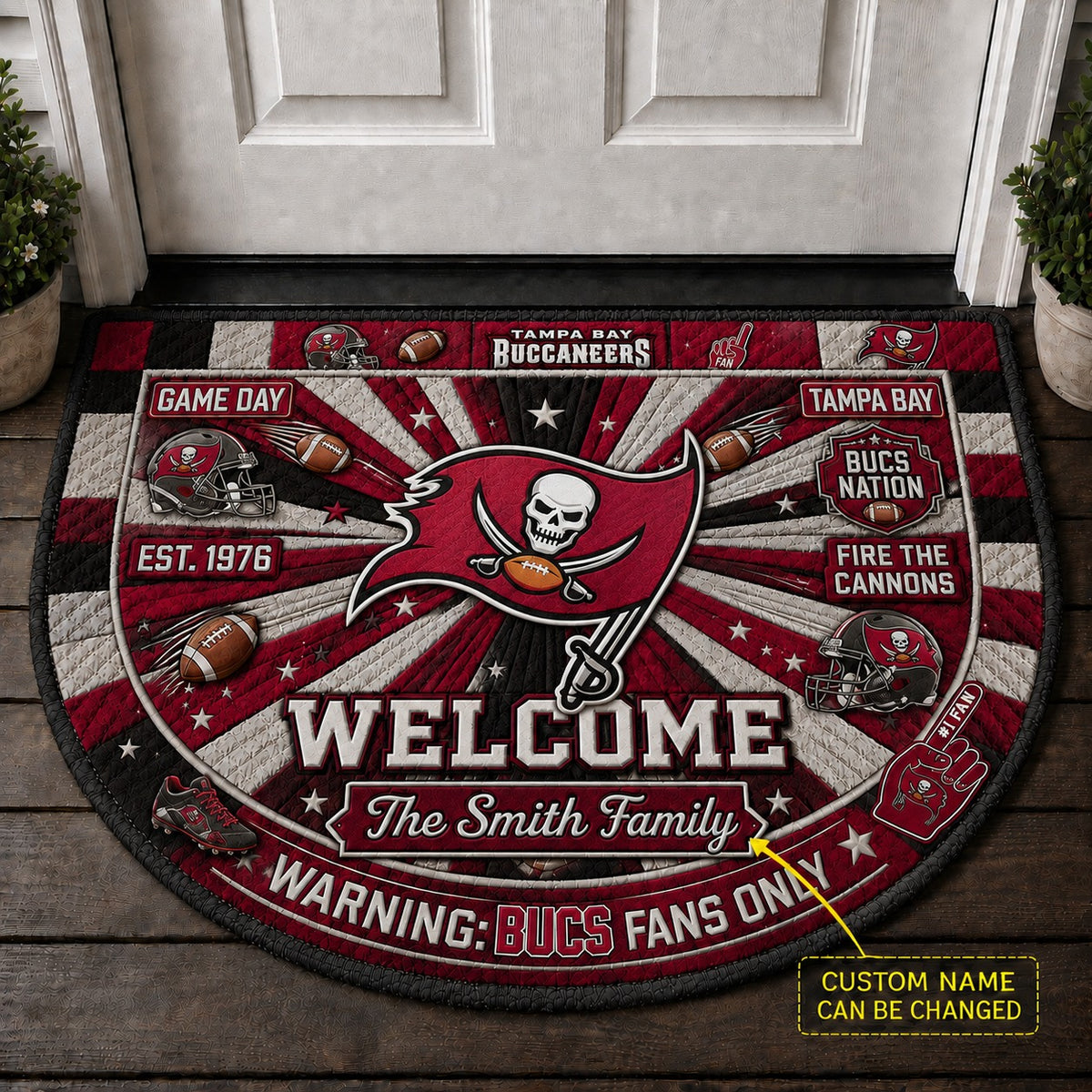 Official-Inspired Football Fan Custom Premium Welcome Mat – Personalized Doormat