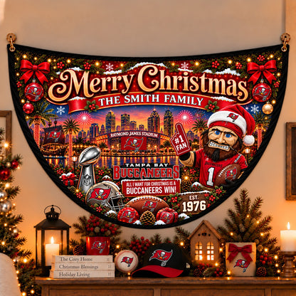 All Football Teams Personalized Christmas Night Bunting Flag - 5to9vibe