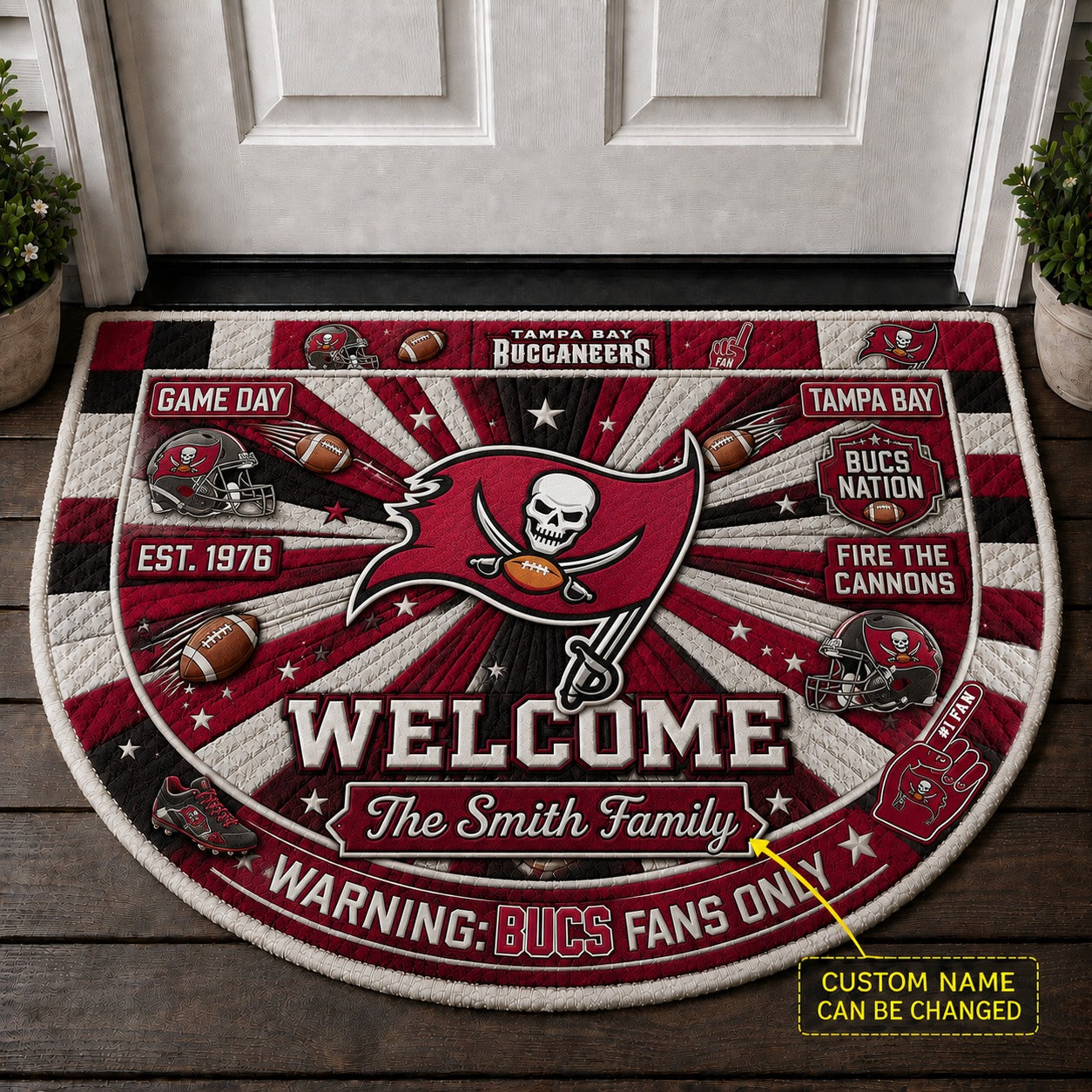 Official-Inspired Football Fan Custom Premium Welcome Mat – Personalized Doormat