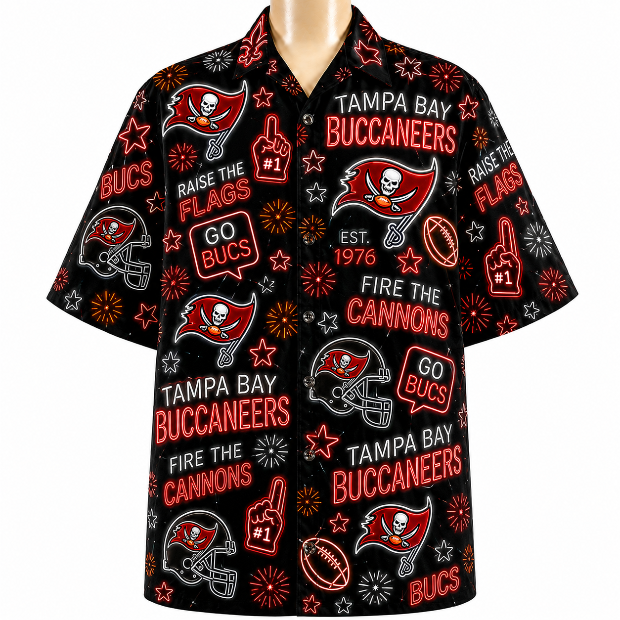 All Football Teams Neon Vibe Summer Button-Up Unisex Hawaiian Shirt For Men and Women
