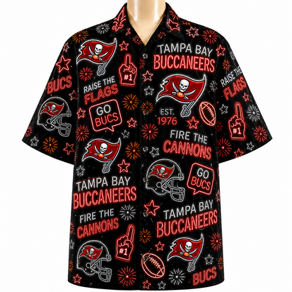 All Football Teams Neon Vibe Summer Button-Up Unisex Hawaiian Shirt For Men and Women