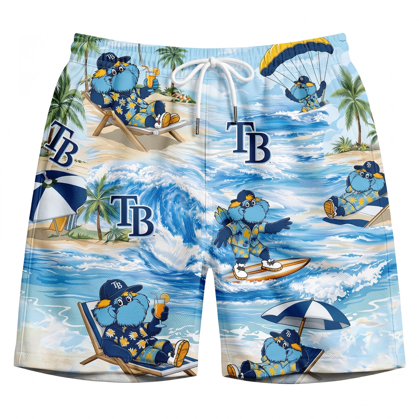Camisa Hawaiana Unisex con Botones "Viber de Playa" de la Mascota de Béisbol TBR Para Hombres y Mujeres