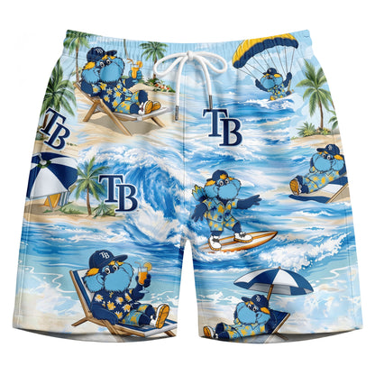 Camisa Hawaiana Unisex con Botones "Viber de Playa" de la Mascota de Béisbol TBR Para Hombres y Mujeres