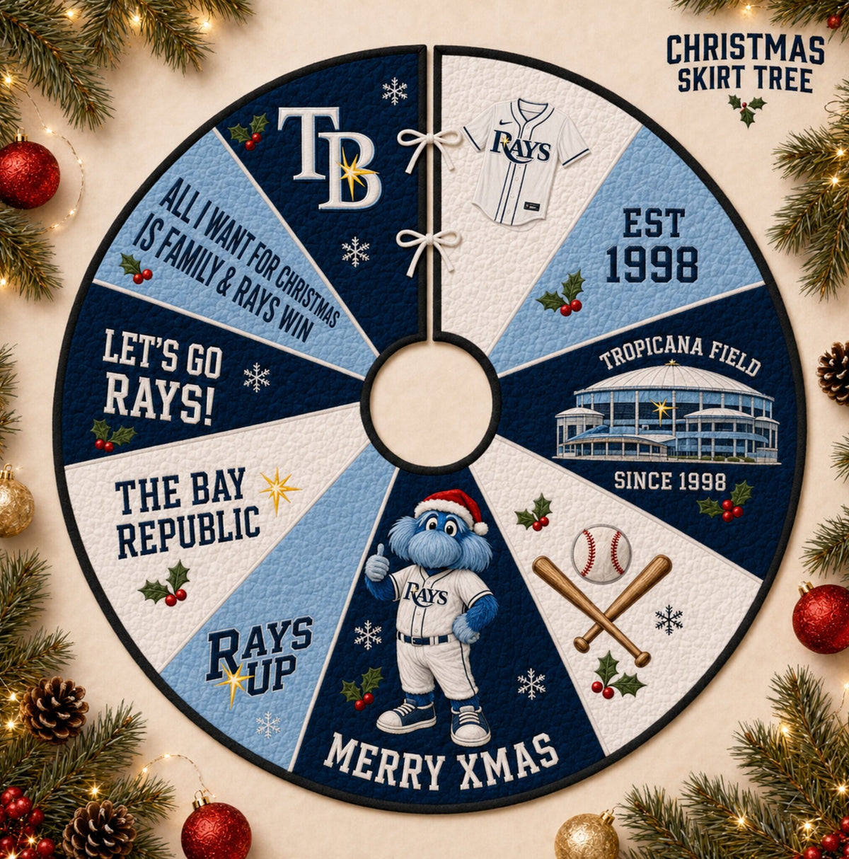 All Baseball Teams Christmas Skirt Tree for Baseball Fans - 5To9Vibe
