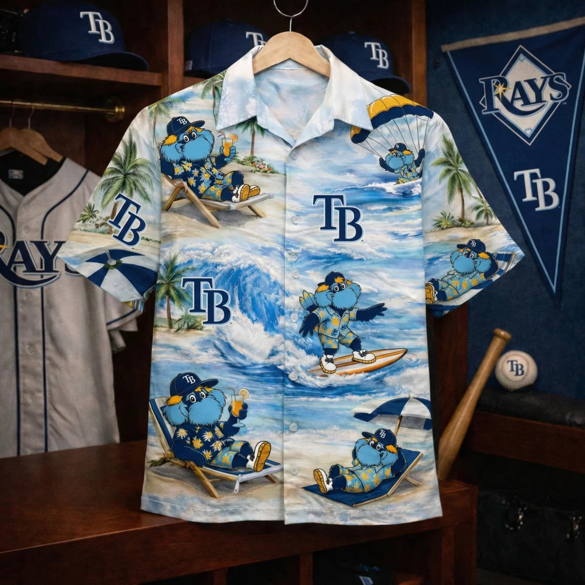 CC Baseball Mascot Beach Viber Button-Up Unisex Hawaiian Shirt For Men & Women