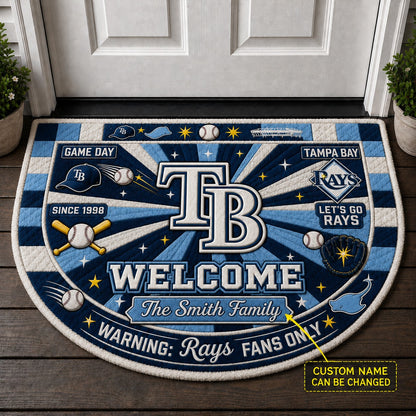 Official-Inspired Baseball Fan Custom Quilted Print Premium Welcome Mat Washable Black Border – Personalized Baseball Doormat